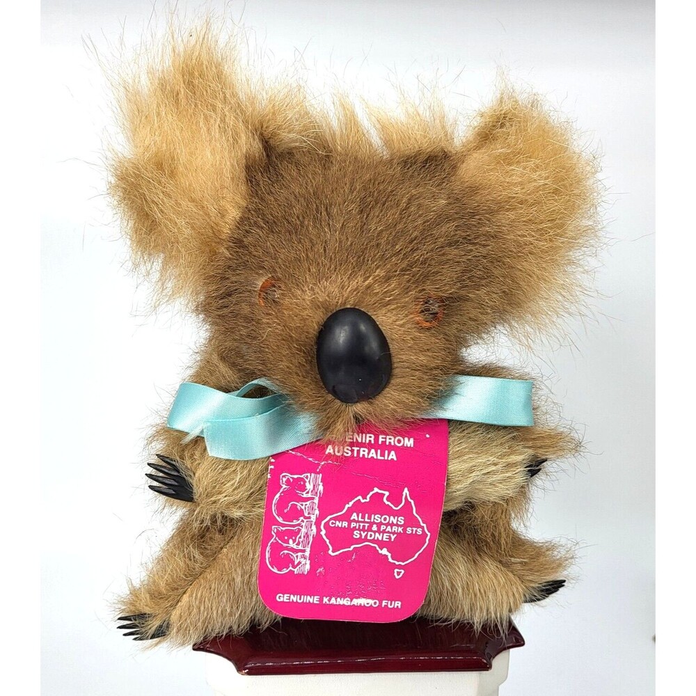 Koala Bear Genuine Australian Kangaroo Fur Vintage Unbranded Souvenir 6"